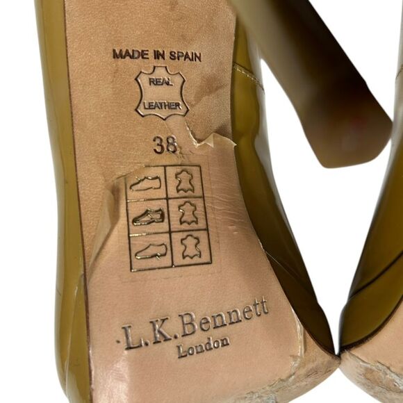 LK Bennet Leather Heels Mustard Yellow High Heels Tan Pumps - Picture 9 of 16